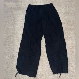Zara Black Cargo Parachute Pants